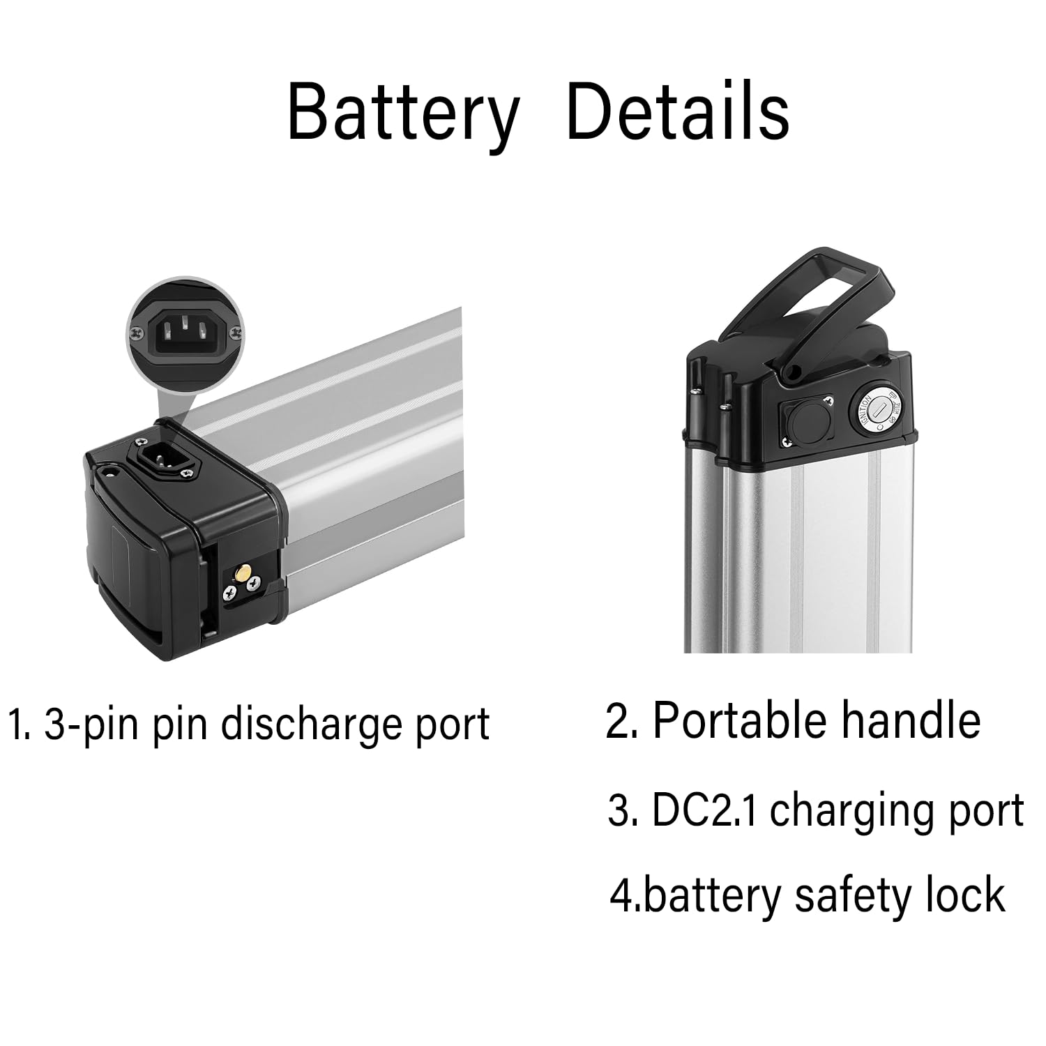 E-Bike Pedelec Akku 36V/48V 15,6Ah/18Ah/21Ah, für MiFa Rex Prophete Aldi Bike/Phylion/XH370-10J/ZL1010-F,mit Ladegerät, geeignet für 250W/350W/500W/750W/1000W/1200W Motoren
