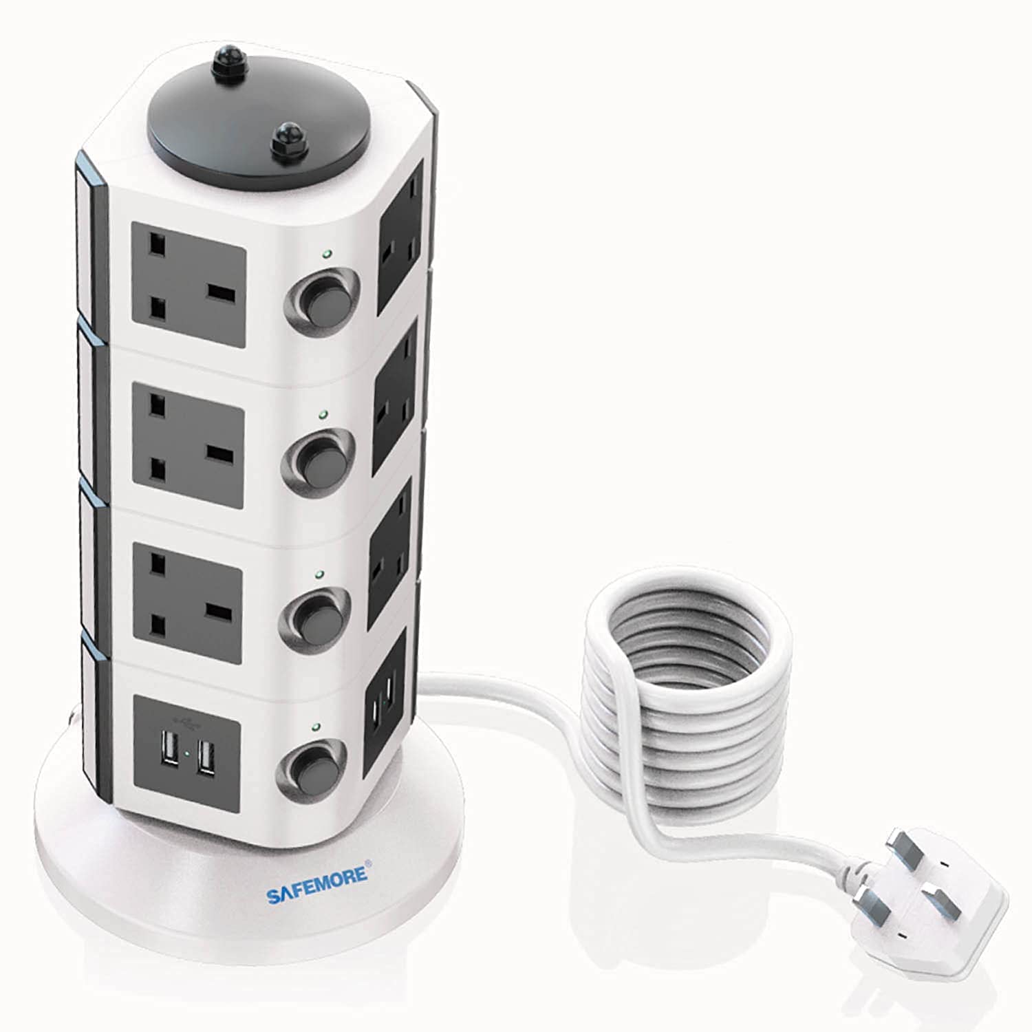 Buy Tower Extension Lead 3M with 14 Outlets and 4 USB Charging Ports