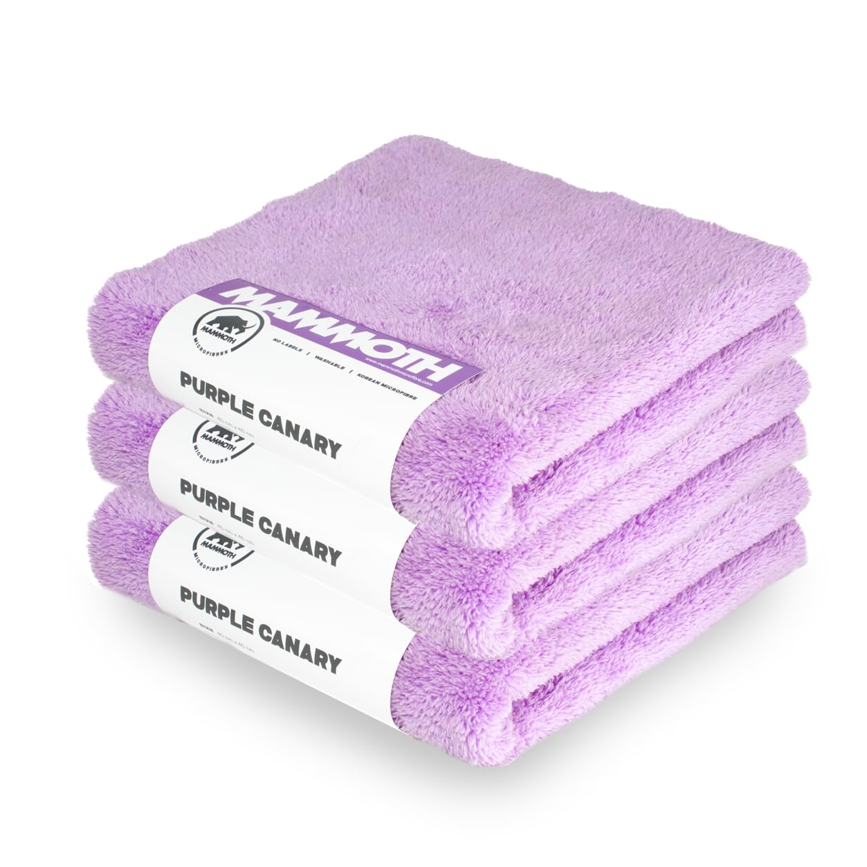 Mammoth Microfibres Purple Canary Plush Microfibre Towel, 40Cm X 40Cm (3 Pack)