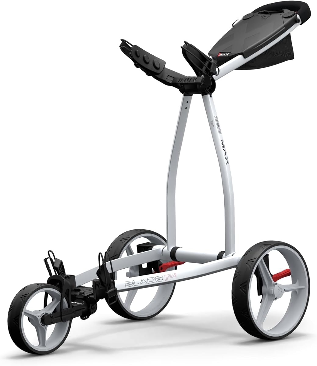 Big Max Blade IP 2 Golf Push Cart – Ultra-Compact, Lightweight Aluminum Frame, XL Organizer, Easy Flat Fold, 13.6 lbs, 34.6 x 24.4 x 4.9 inches When Folded