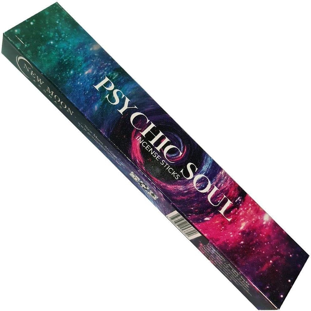 New Moon Aromas Psychic Soul Incense Sticks – 3 Pack Set with JRose Holder – Soothing Aromatic Sticks for Relaxation, Yoga, Meditation, Energy Cleansing, Calming Atmosphere