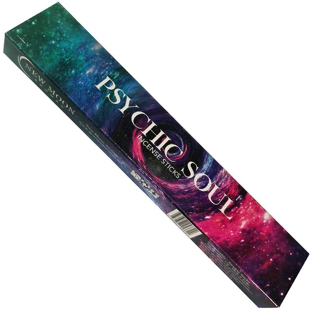 New Moon Aromas Psychic Soul Incense Sticks – 3 Pack Set with JRose Holder – Soothing Aromatic Sticks for Relaxation, Yoga, Meditation, Energy Cleansing, Calming Atmosphere