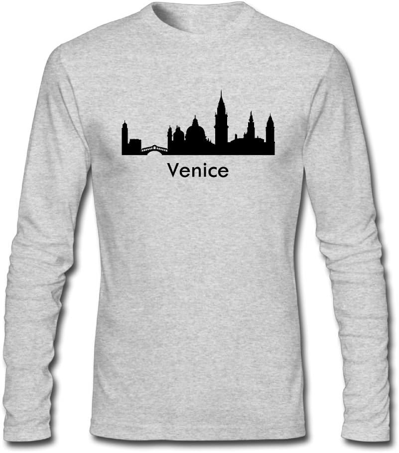 Venice City Skylines Silhouettes Novelty Rock \r\nStudents Long Sleeves T Shirts Party