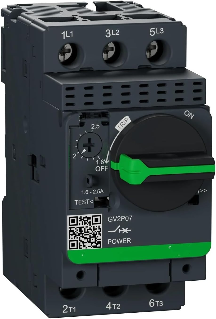 Motor Circuit Breaker GV2-P07 GV2P07 Motor Circuit Breaker, TeSys GV2, 3P, 1.6-2.5 A, Thermal Magnetic, Screw clamp terminals