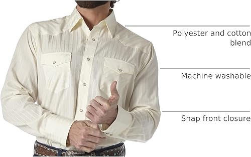 Miniatura 8 de Wrangler Camisas deportivas de manga larga con botones a presión y dos bolsillos para hombre Marrón (Dark Tan)