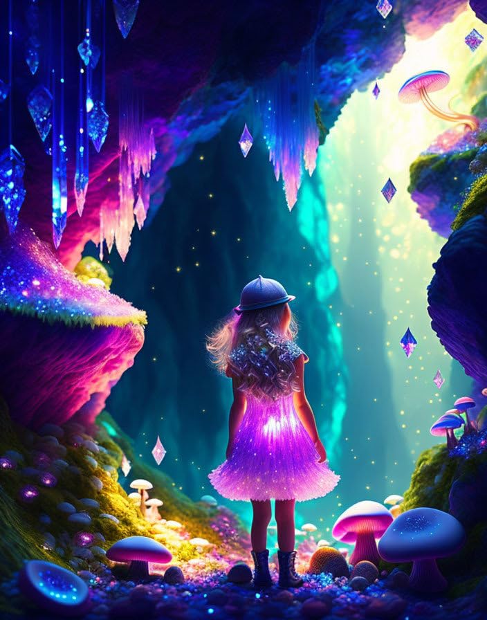 Poster cristaux scintillants pour créer une ambiance magique dans une chambre