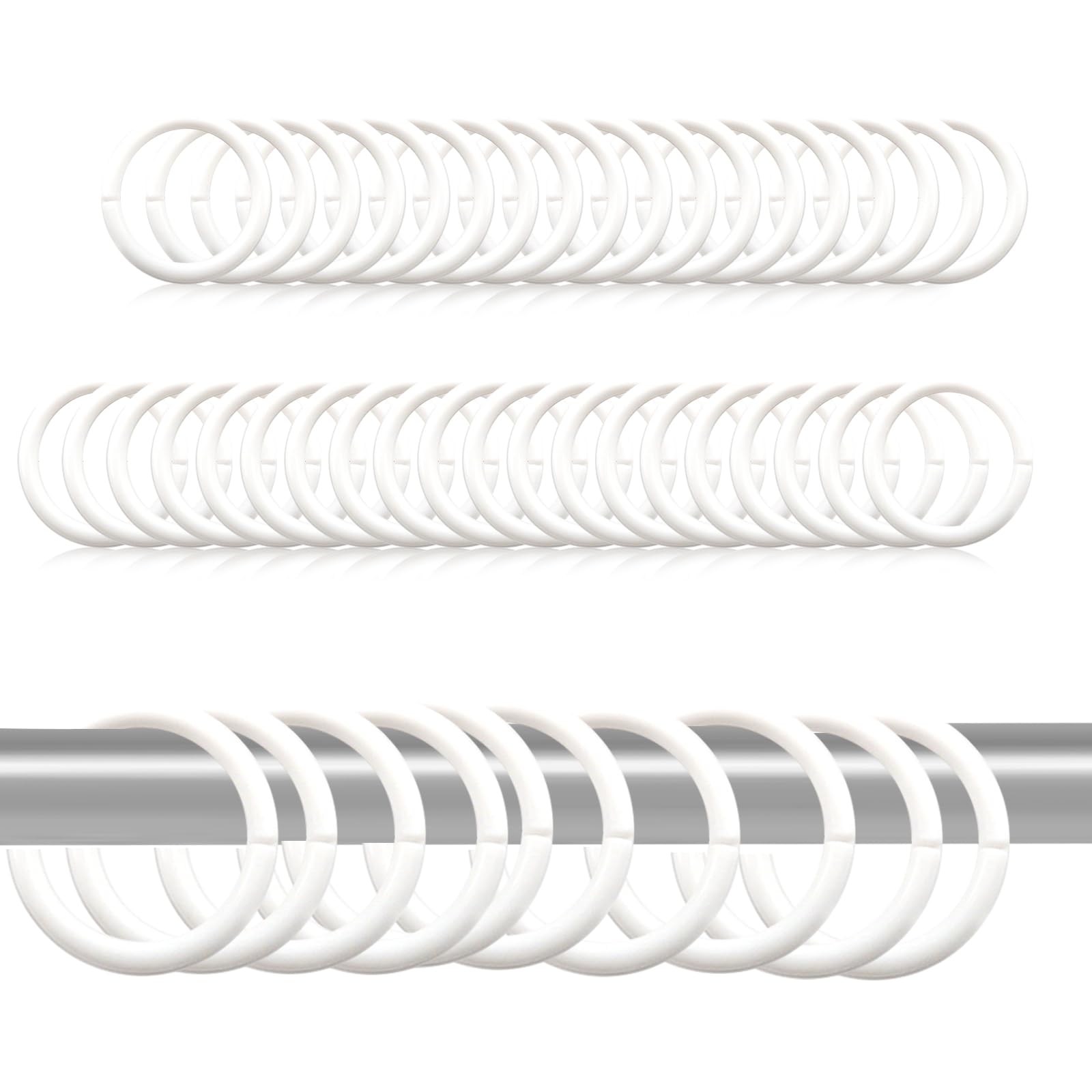 40 Pièces Anneaux Rideaux, étal Rideau Crochets Avec Pince Style Rétro