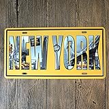 Tamaño: 30,5 x 15,5 cm QIEP Letrero de metal vintage para placa de matrícula de Londres para decoración de pared del hogar (Newyork)