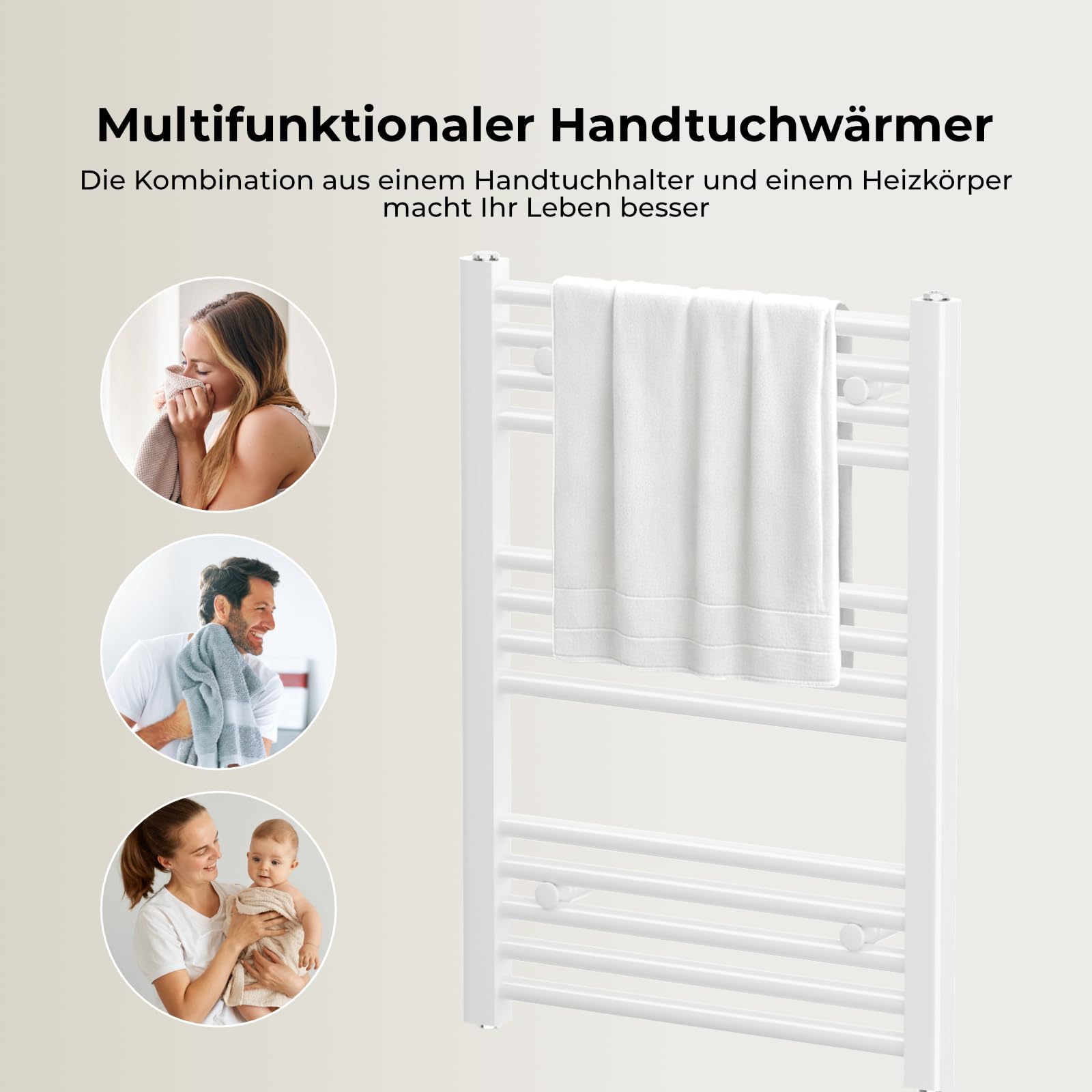 Heilmetz Badheizkörper Elektrisch mit Heizstab 600W Leistung 1200 x 600 mm Anthrazit Gerade Bad Heizkörper Handtuchwärmer Handtuchtrockner mit Thermostat Timer
