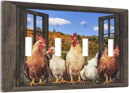 Miniatura 48 de Farmhouse Coffee Primitive Coffee Bean Kitchen 3 Gang Triple Interruptor de Luz de Palanca Cubierta de Placa de Pared Placa Frontal Eléctrica