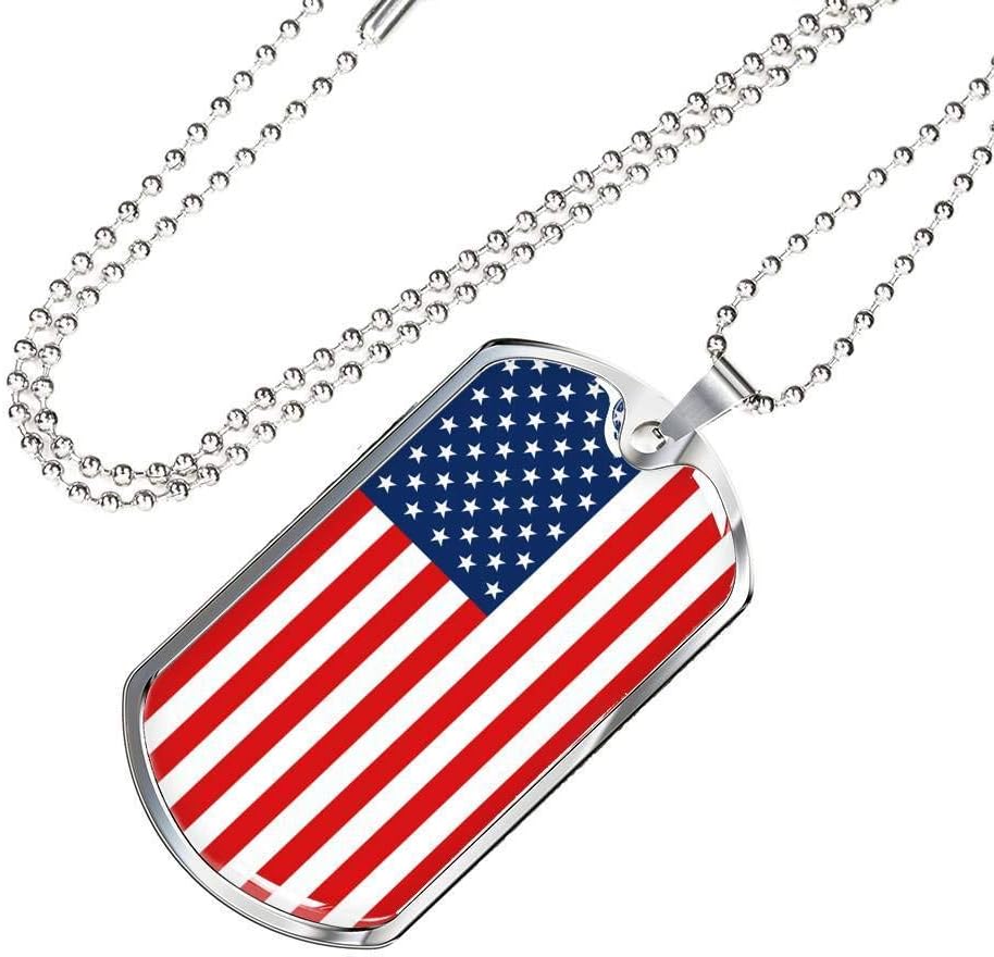 Unique Gifts Store American Flag v1 - Luxury Dog Tag Necklace
