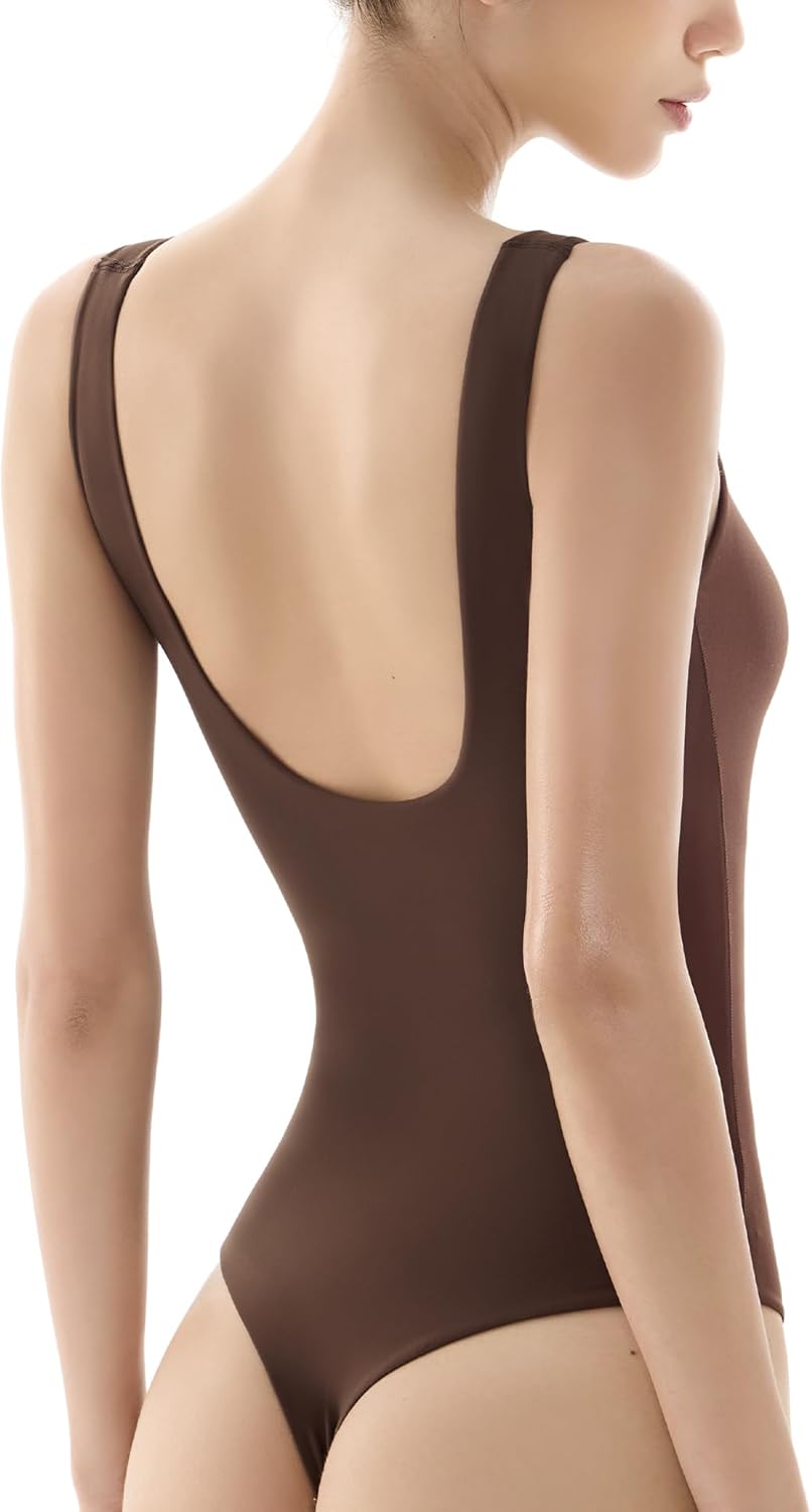 PUMIEY Bodysuit for Women Sleeveless Backless Tank Top Sharp Collection - Image 4