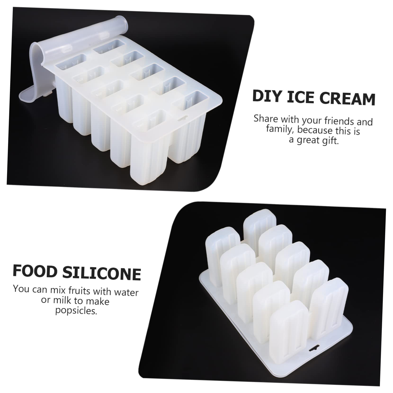 IMIKEYA Moule à Glace Diy 10 Pièces En Silicone Avec Bâtonnets En Moules à Réutilisables En Plastique Transparent Pour L'été Facile à Démouler Garçon Et Adultes
