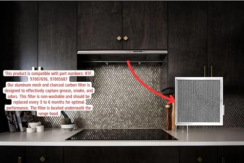 Miniatura 4 de Filtro de campana de rango de grasa compatible con Broan Nutone Filtros combinados de malla de aluminio para campana de ventilación de cocina y