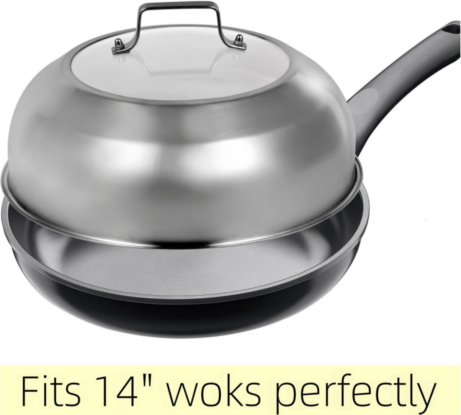 13.5 Inch Stainless Steel Basting Cover, Melting Dome for Griddle Cooking, Round Steaming Cover Lid with Tempered Glass Top and Steam Holes, Dishwasher Safe (13.5") - Image 8