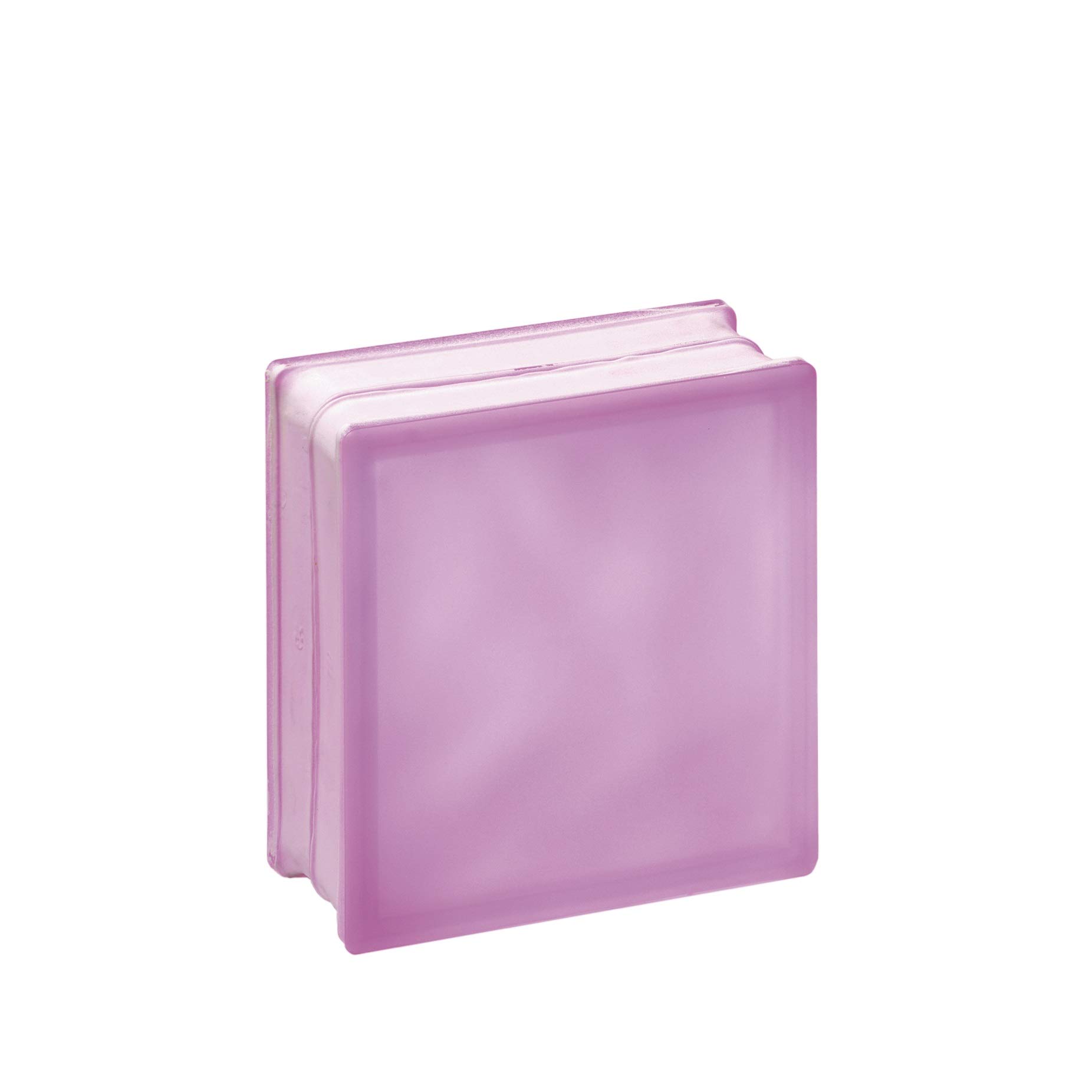 Bloque de Cristal Lux Glass Lila Ondulado Satiinado 2 caras | cm 19x19x8 | Unidad de venta 1 caja de 6 pzas