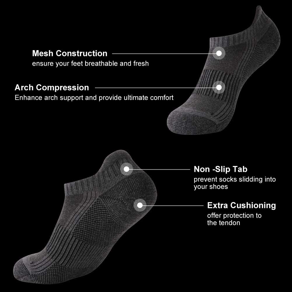FOOTPLUS Unisex Copper Compression Socks Circulation Arch Support Plantar Fasciitis Ankle Golf/Running/Hiking Socks - Image 5