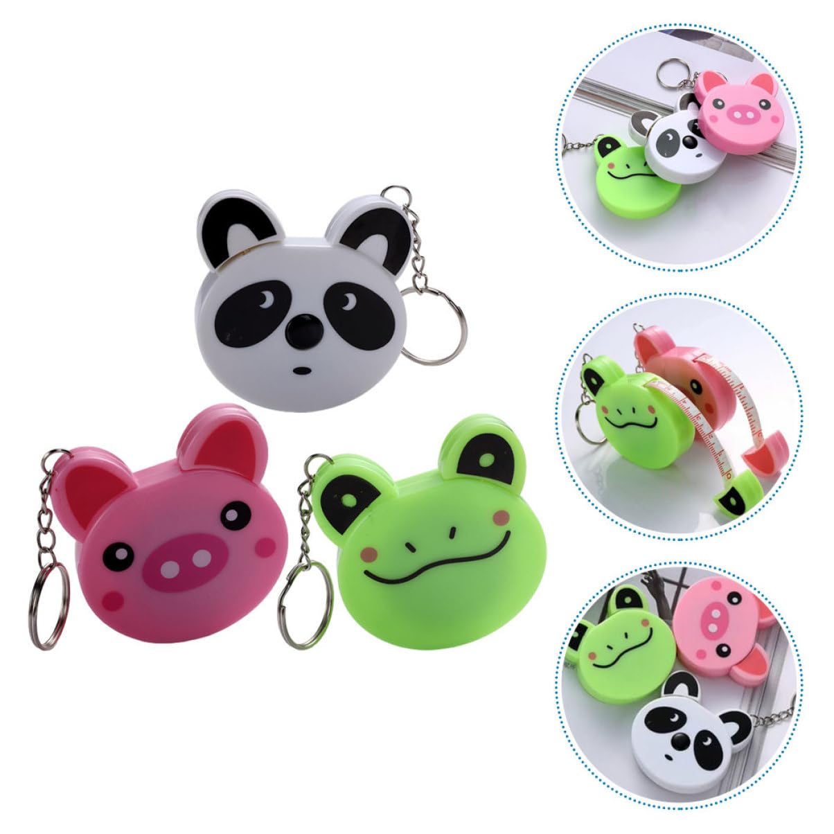 SEWACC 5 Ensembles Ruban Mesurant Rétractable Animaux Tapis De Mesure De Corps Pour Design De Panda Et Outil Pratique Et Portable Pour Couture Maison 3 Pièces * 5