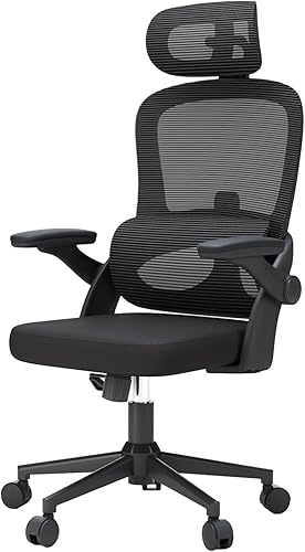 SIHOO M102C Ergonomic Mesh Office Chair, High Back desk chair with 3D Armrests, Up&Down Lumbar Support, Swivel Computer Task Chair, Black - 1