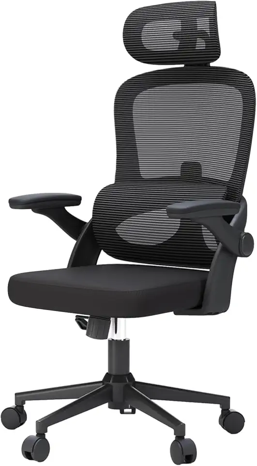 SIHOO M102C Chaise de Bureau, Chaise Ergonomique Fauteuil de Bureau Dossier Haut, Chaise de Bureau Grande et Haute avec accoudoirs rabattables, Soutien Lombaire réglable, Chaise avec appuie-tête，Noir