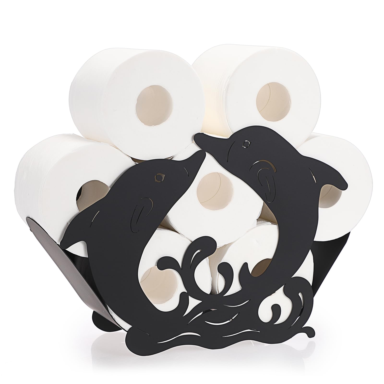 WADORN Porta Carta Igienica In Metallo A Forma di Maiale Divertente, Simpatico Portarotolo Decorativo per Carta Igienica A Forma di Maialino per 8