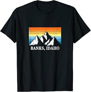 Vintage Banks, Idaho Mountain Hiking Souvenir Print T-Shirt