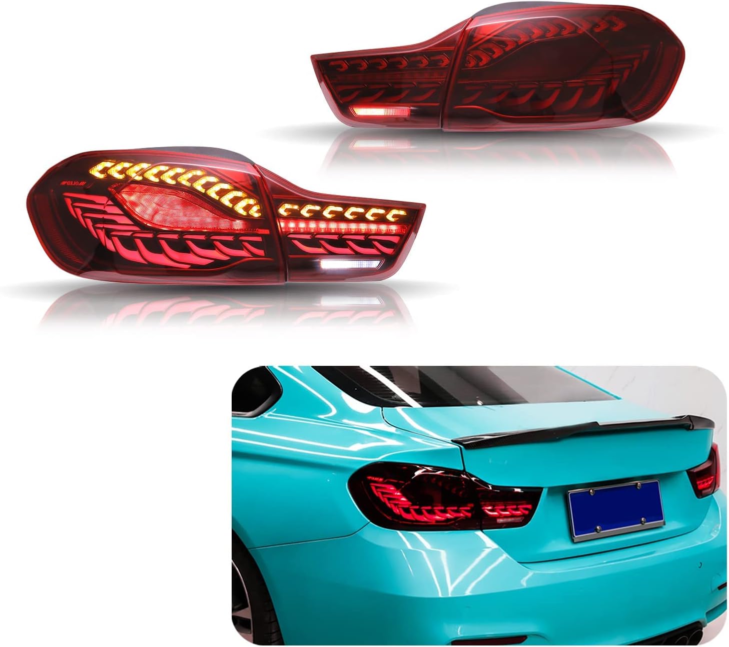 Amаzіng 🔥 inginuity time LED Tail Lights For BMW M4 GTS F32 F33 F82 F36 F82 F83 2014-2020 With Sequential Indicator Start Up Animation Rear Lamp Assembly (OLED-RED) Amаzіng 🔥 inginuity time LED Tail Lights For BMW M4 GTS F32 F33 F82 F36 F82 F83 2014-2020 With Sequential Indicator Start Up Animation Rear Lamp Assembly (OLED-RED)