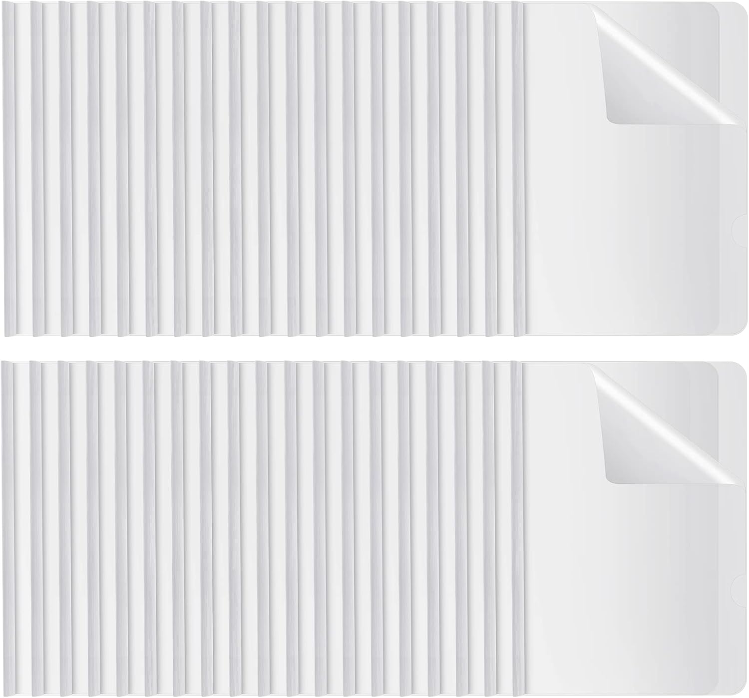 BBTO 100 Pcs Clear Report Covers with Sliding Bar for A4 Paper Resume Covers Presentation Folders File Document Binder for School Business, Letter Size 12 x 8.7 Inches(White)