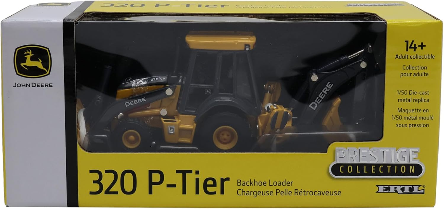 1/50 John Deere 320 P-Tier Backhoe Loader Prestige Collection Toy - LP84535