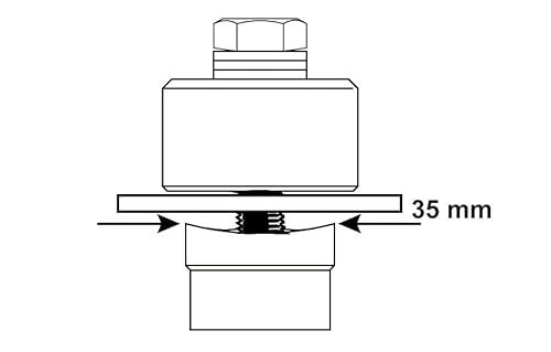 CON:P Blechlocher 35mm für Spültischarmaturen - Stahl - Präzise Lochstanzung - Langlebige Qualität - Einfache Handhabung / Lochschneider / Lochstanzer Spüle / Sanitär Werkzeug / SA185
