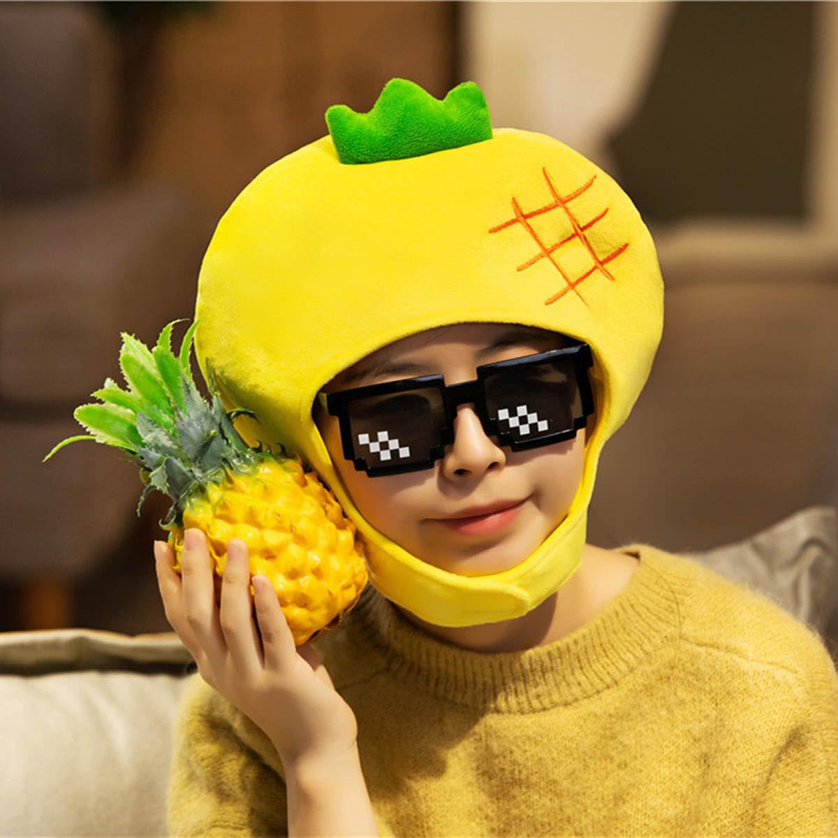 Amazon.co.jp: パイナップル キャップ コスプレ 帽子 被り物 おもしろ