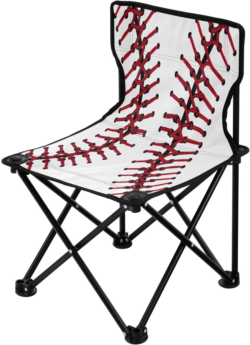 Baseball Texture Camping Chair Lightweight Portable Folding Chair Beach Chair with Carry Bag for Outdoor Adventures Patio and Picnics