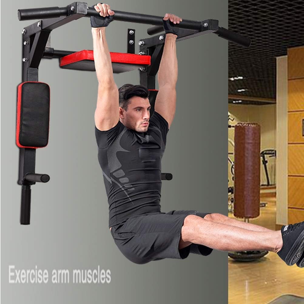 AGYH Wall Mounted Chin Up Bar，Strength Training Horizontal Bar, Dip Stand for Home Gym Workout, Power Tower Set Support to 300kg