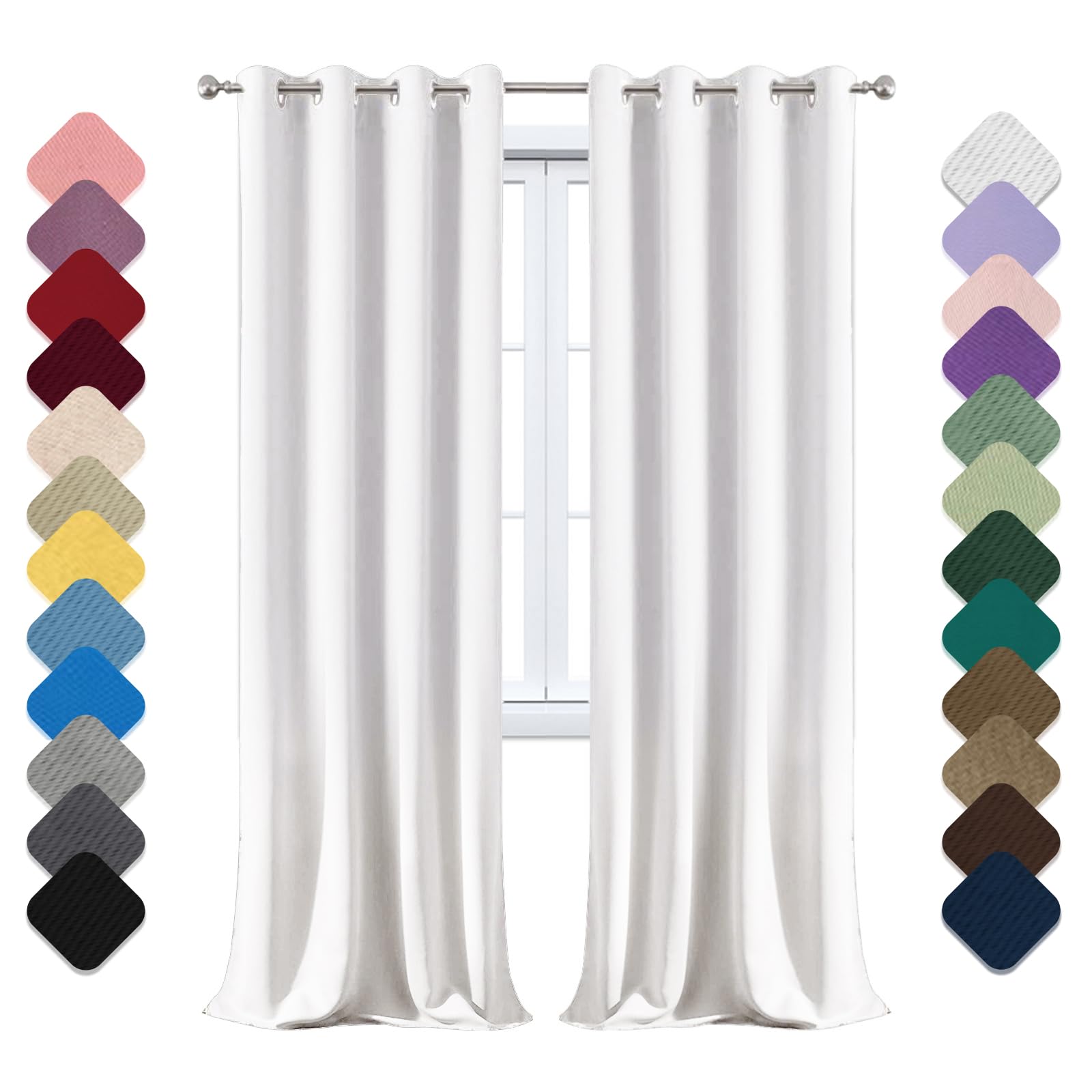 Generisch vorhänge Verdunklungsvorhang 1er Set mit Ösen Thermo Verdunklungsvorhang 160x140cm (LxH) Fenstervorhang Blickdicht Vorhang Lärmschutz Gardinen Babyzimmer Vorhang für Schlafzimmer Wohnzimmer