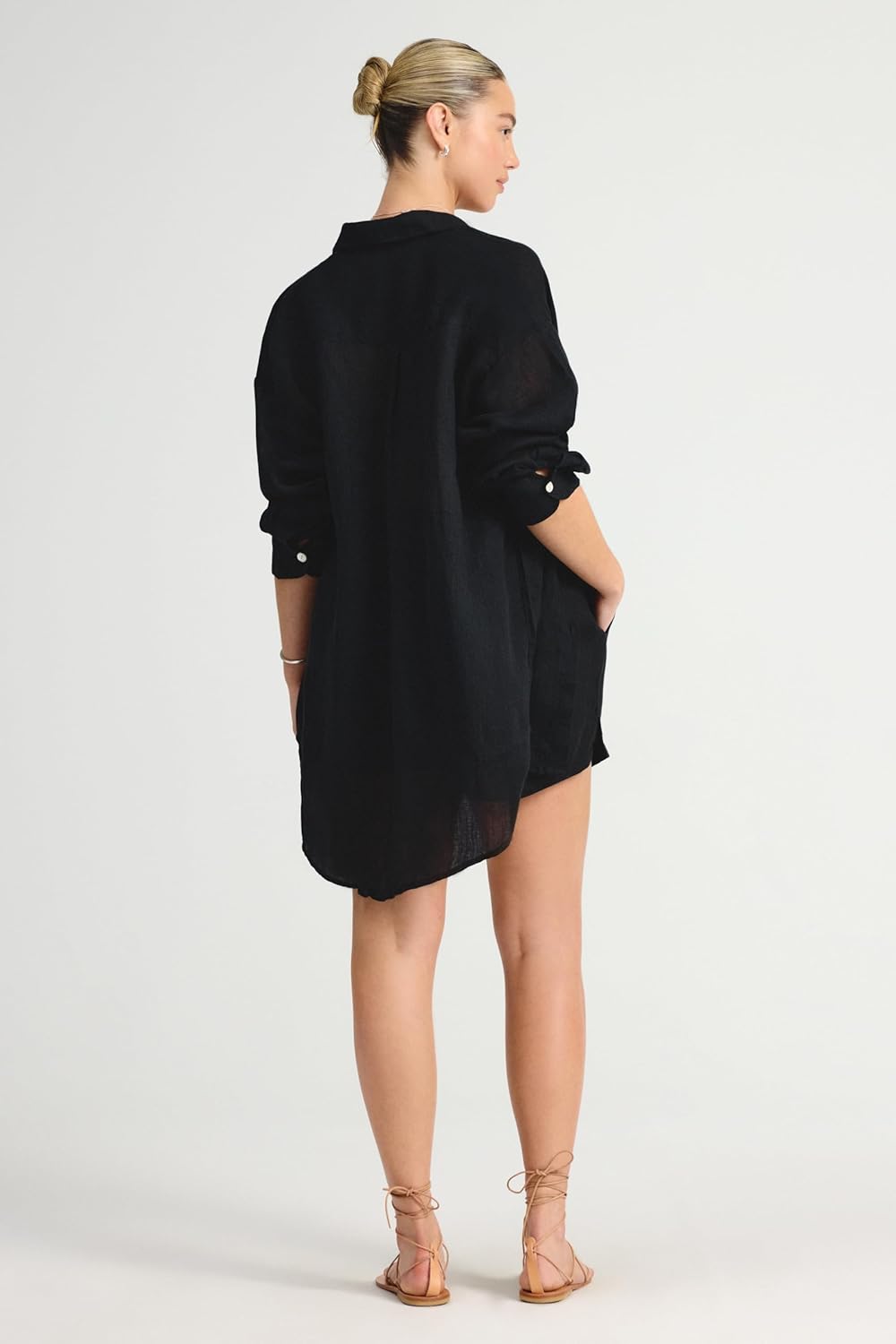 Vitamin A Women's Swimwear Swimwear Playa Linen Boyfriend Shirt Swimsuit Cover Up - Image 5