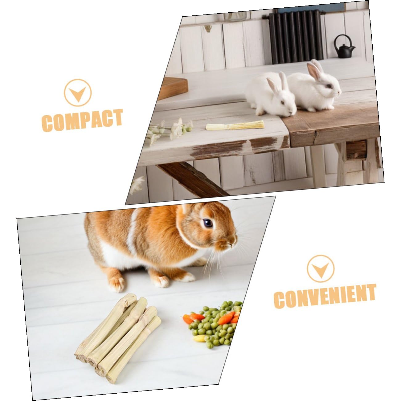 VANZACK Bâtonnets à Mâcher Bambou Naturel pour Lapins et Petits Animaux Friandises Saines pour Dents Jouets pour Rongeurs comme Cobayes Hamsters et Chinchillas