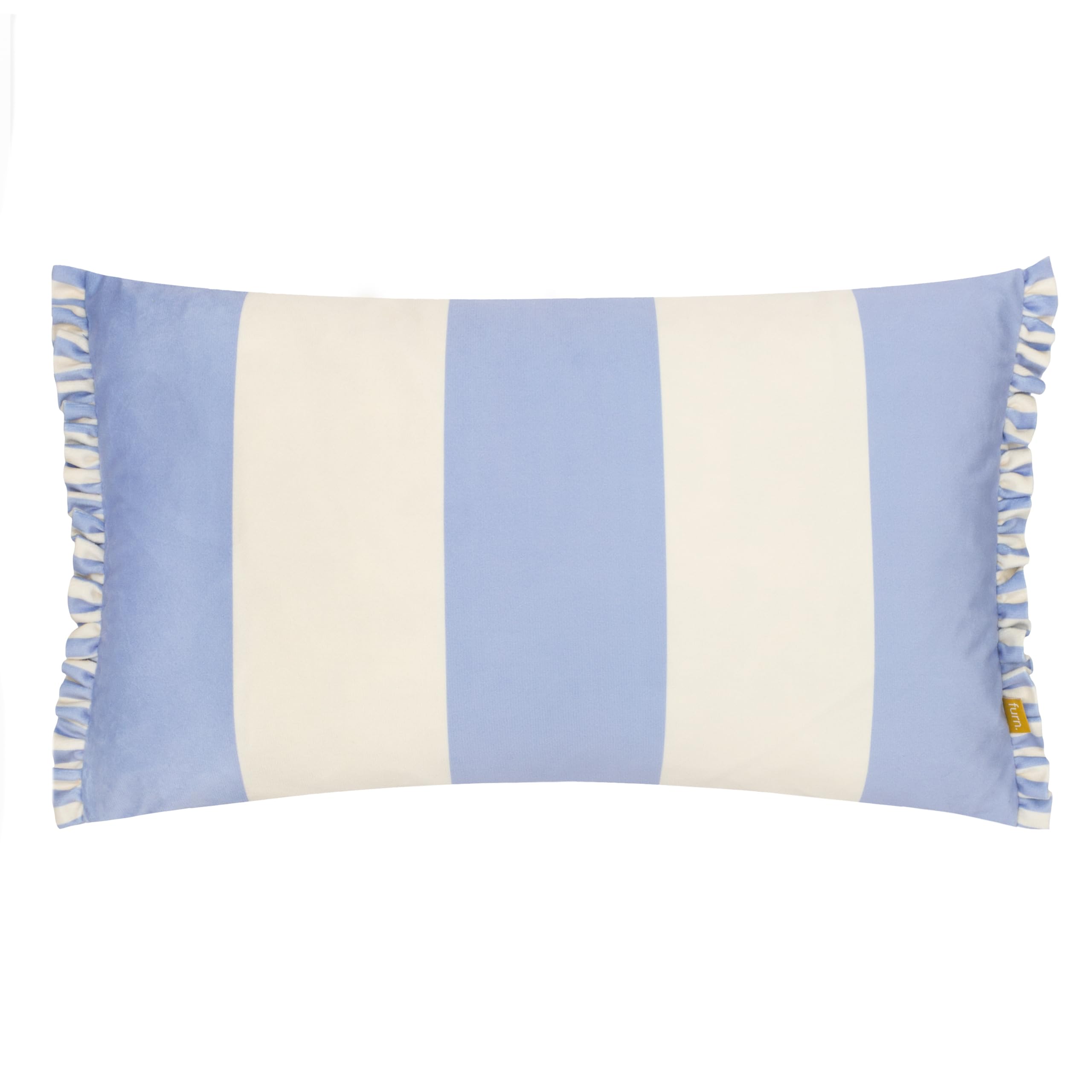 Furn Blue Araya Striped Velvet Cushion In | Size: 30Cm X 50Cm