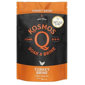 Turkey Brine Soak, Brown Sugar & Worcestershire Spice Mix for Whole, Smoked, Oven Roasted or Fried Turkey, Locks In Juicy Moisture & Savory Flavor, Easy 1 Cup per Gallon Directions, 16 Oz Bag outdoor