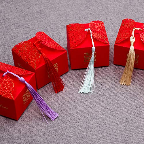 Image of VAPKER 100 Pieces Dark Pink Tassels 13cm /5-Inch Silky Handmade Soft Tassels Floss Bookmark Tassels with 2-Inch Cord Loop for Jewelry Making, DIY Projects, Bookmarks