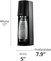 Vista 10 de SodaStream Terra - Paquete para hacer agua con gas en color negro, incluye 3 unidades de CO2 y botella de carbonatación