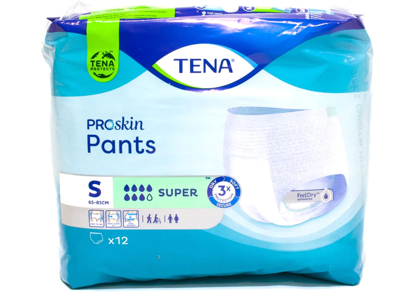 Pants Super | Size Small | Case Saver | 7 Drops | Incontinence Pants | 1 Pack of 12
