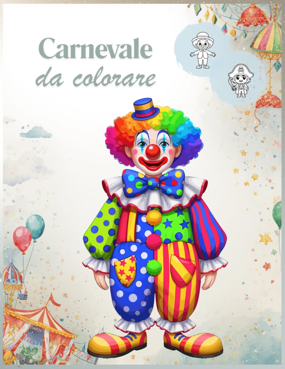 Carnevale da colorare: Maschere e personaggi da colorare - Libro da colorare