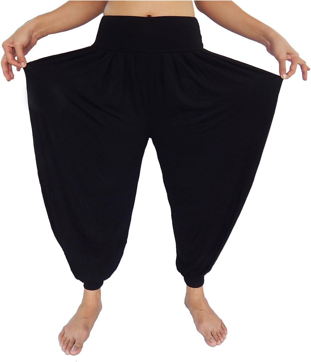 Lovely Creations Women's Drape Harem Aladdin Loose Elastic Waist Pants