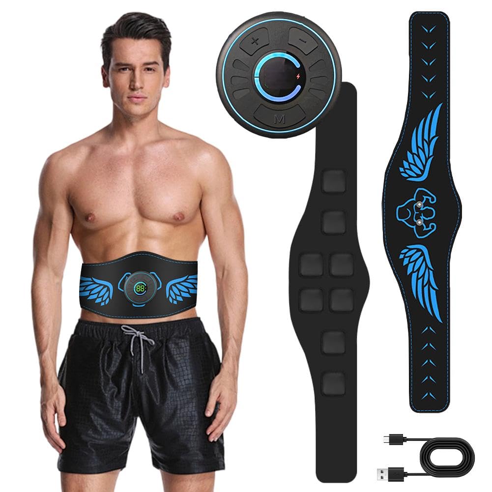 EMS Bauchmuskeltrainer Elektrisch, EMS Trainingsgerät, mit 10 Modi & 39 Intensitätsstufen, Bauchtrainer Elektrisch, für Bauch/Arme/Beine, Männer und Frauen