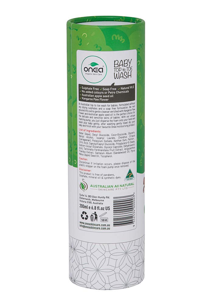 ONEA: All Natural Baby Body Wash, Head to Toe Soap, Hypoallergenic & Paraben, Baby Shampoo & Kids Body Wash, Baby Safe with Vitamin E, 6.8oz : Baby