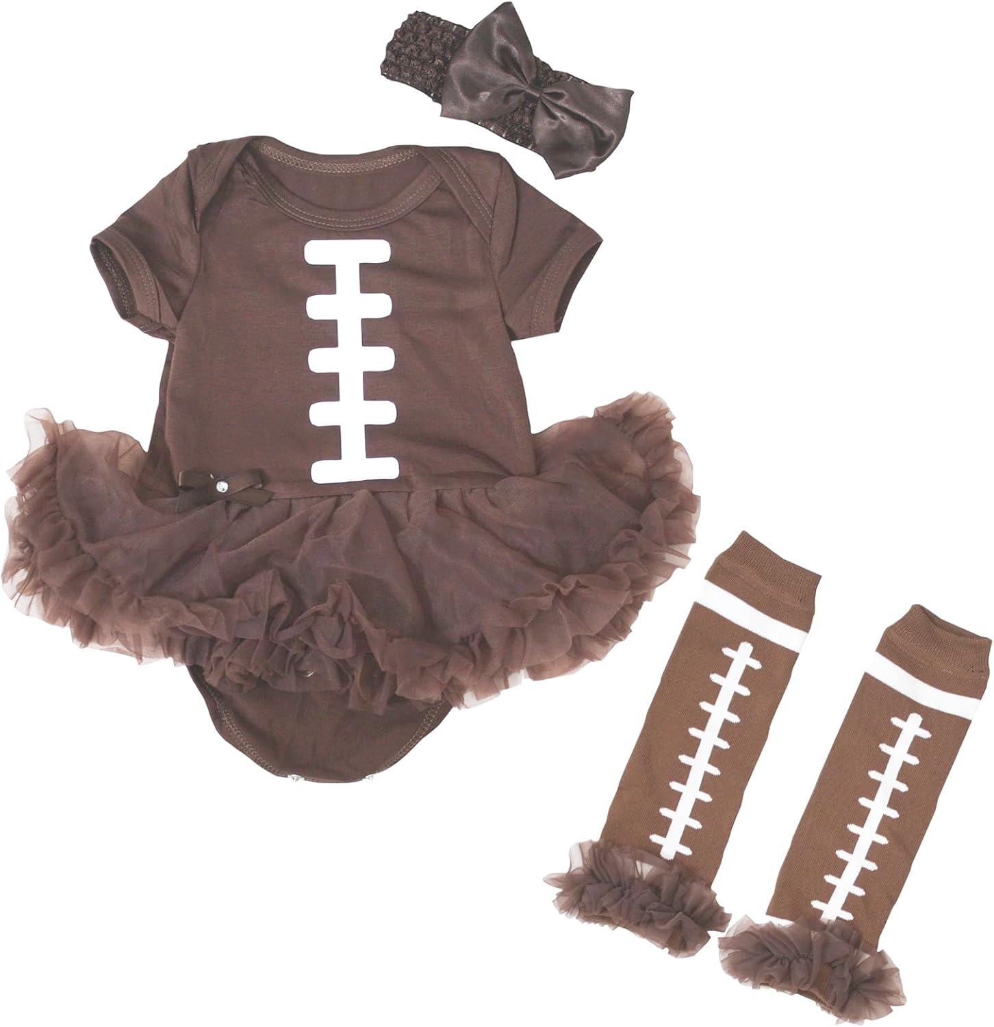 Petitebella Rugby Print Brown Bodysuit Brown Baby Dress Leg Warmer Nb-18m Petitebella Rugby Print Brown Bodysuit Brown Baby Dress Leg Warmer Nb-18m