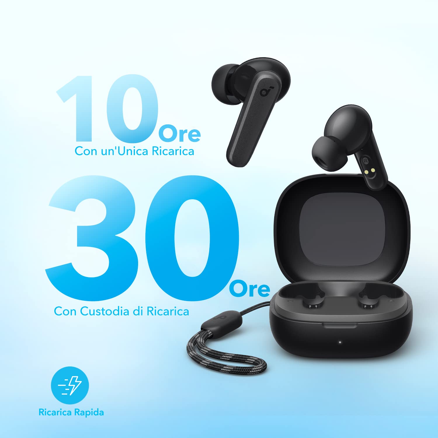 Soundcore by Anker P20i True Wireless Auricolari, Driver 10mm, 2 Mic AI, 30 Ore, IPX5, Bluetooth 5.3