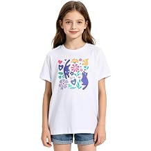 Kids4ever Girls Graphic T-Shirt Summer Short Sleeve Tee for Girl Round Neck Casual Girls' Shirts Size 7-14
