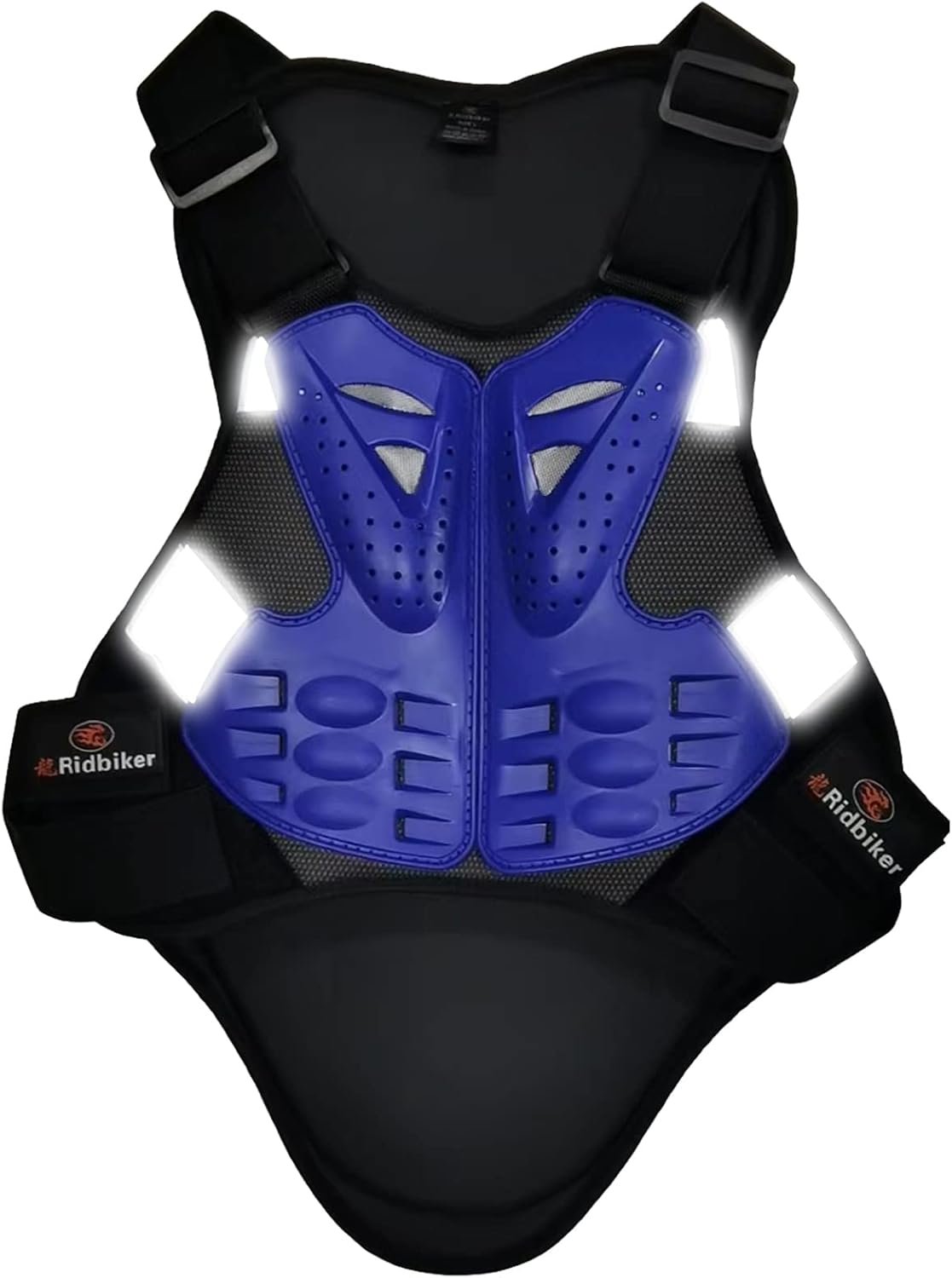 Chest Protector Motorcycle, Dirt Bike Gear Body Armor Vest Spine Back Protector for Motocross Off-Road (Reflective at Night)