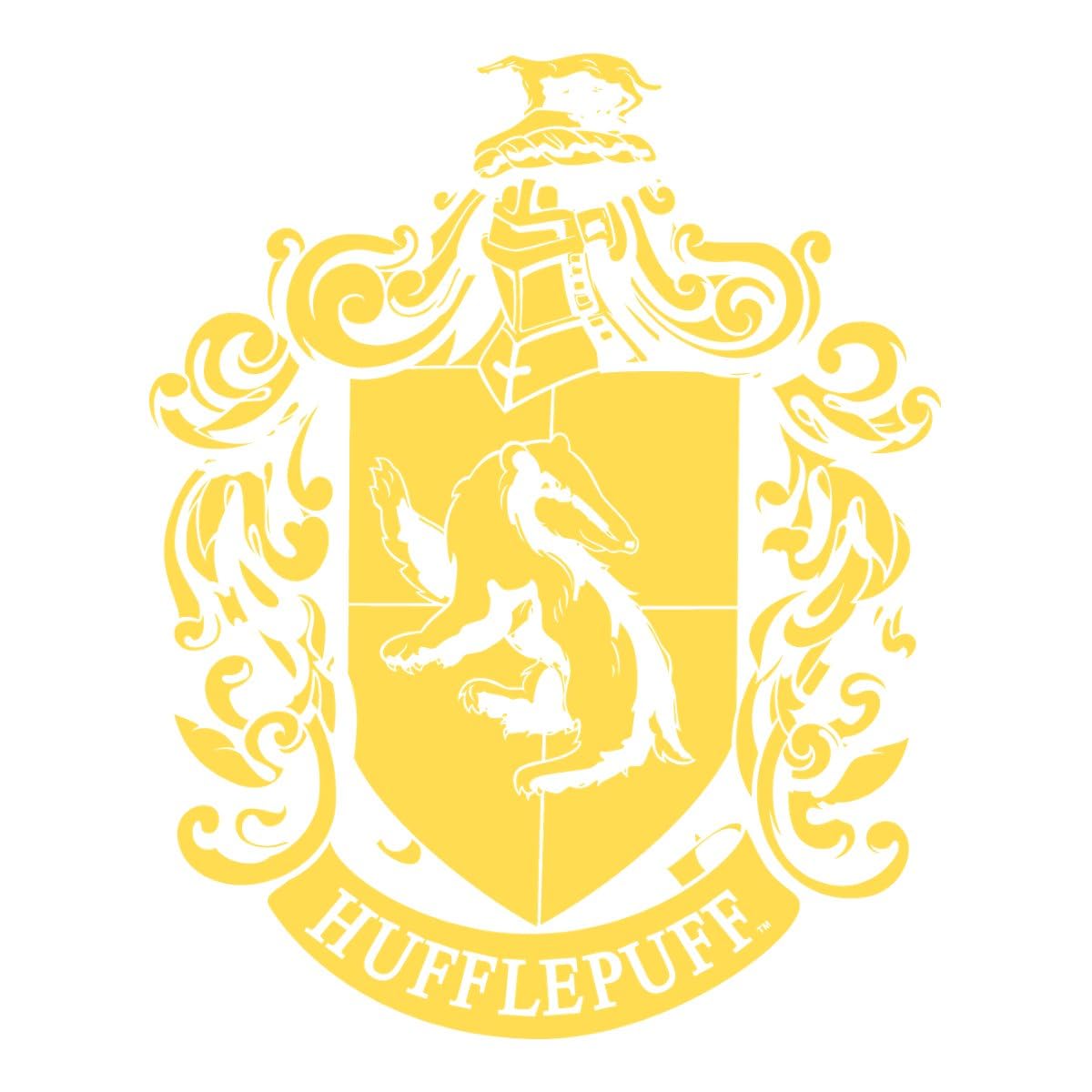 Harry Potter Hufflepuff Sticker – 10x10 Cm, Vinyl, Glänzend Weiß, Wasserfest